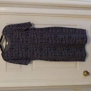 LuLaRoe dress. Size large. Navy and white, herringbone pattern w/ crewneck.